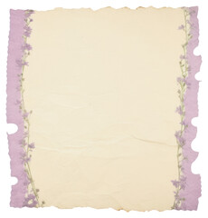 Obraz premium PNG Lilac ripped paper text blackboard page.