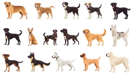 Obraz premium Collection of Diverse Dog Breeds