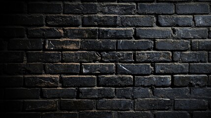 Obraz premium Dark Black Brick Wall Texture