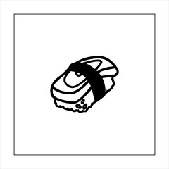 Illustration vector graphic of sushi food icon, black and white
