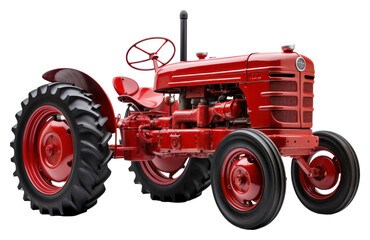 Obraz premium PNG Red modern tractor vehicle wheel plant.
