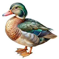 Obraz premium watercolor hand drawn duck.