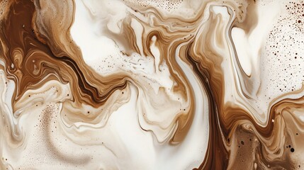 Creamy Delight - Milk and Coffee Swirls Creating Organic Marbled Designs