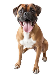 Fototapeta premium Joyful Boxer Dog on Isolated White Background