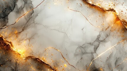 Abstract high quality white marbled texture with golden highlights, noble background
