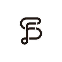 letter sf loops simple geometric thin lines logo vector