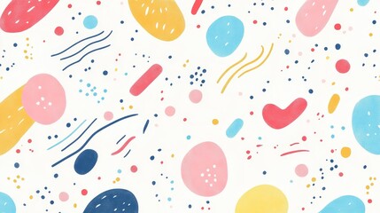 Soft color patterns full of childlike charm, suitable for children's products, containing soft and gentle design elements. Very suitable for children's clothing, toys, and baby room decoration