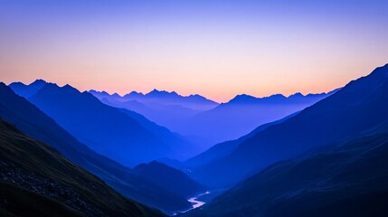 Fototapeta premium A blue hour landscape photograph of a tranquil lake.
