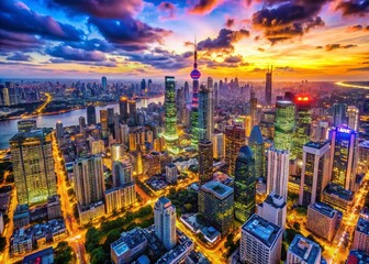 Stunning Cityscape Desktop Wallpaper 1920x1080 Resolution for Modern Tech and Urban Aesthetics