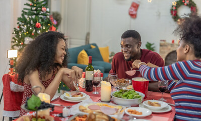 Black Family Christmas Dinner Celebration