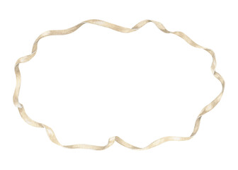 A delicate watercolor design of a ribbon wreath. The graceful, vintage style and blank copyspace make it suitable for wedding invitations, greeting cards, or holiday-themed decorative frame borders