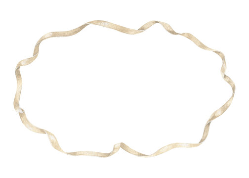 A delicate watercolor design of a ribbon wreath. The graceful, vintage style and blank copyspace make it suitable for wedding invitations, greeting cards, or holiday-themed decorative frame borders