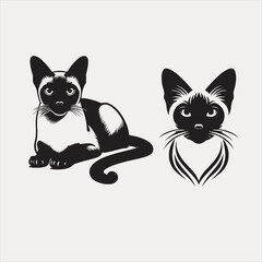 Siamese Cat, Persian Cat, Maine Coon Cat, Bengal Cat, Sphynx Cat. vector
