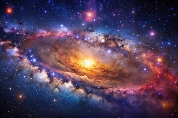 Fototapeta premium Stunning Cosmic View of a Vibrant Galaxy Filled with Stars, Nebulae, and Celestial Wonders