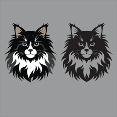  Siamese Cat, Persian Cat, Maine Coon Cat, Bengal Cat, Sphynx Cat. vector