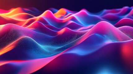 Obraz premium Immersive 3D Soundwave Symphony - Vibrant Abstract Landscape of Music in Motion