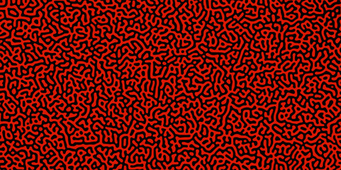 Turing reaction diffusion monochrome seamless pattern with chaotic motion. Abstract Turing organic wallpaper with background. Abstract diffusion pattern with chaotic shapes. Vector illustration	

