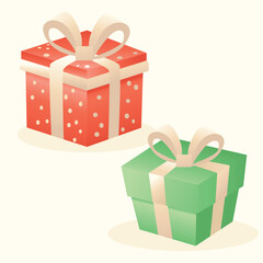 Cozy set of Christmas icons with gifts. Ideal for holiday designs, greeting cards and seasonal branding.