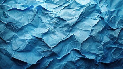 Obraz premium Crumpled Blue Paper Texture: Abstract Background for Creative Designs