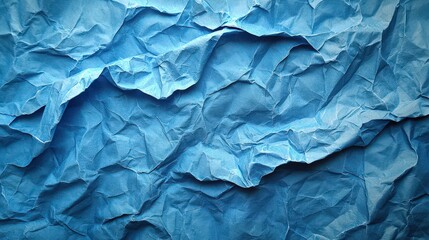 Obraz premium Crumpled Blue Paper Texture: Abstract Background for Creative Designs