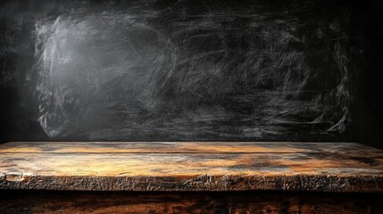 Empty Chalkboard Surface with Textured Black Background for Education or Design Concepts