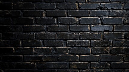 Fototapeta premium Dark Black Brick Wall Texture