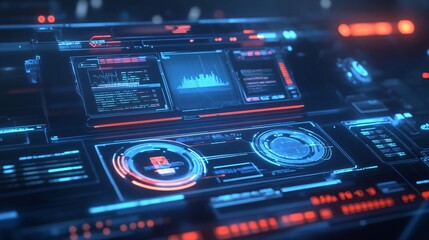 Obraz premium Cyberpunk Financial Collapse - Zero Balance Bank Account Interface