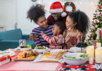 Black Family Christmas Dinner Celebration