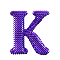 Purple ribbed symbol. letter k