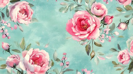 watercolor background with flowers