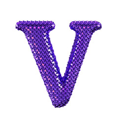 Purple ribbed symbol. letter v