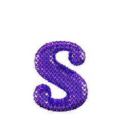 Purple ribbed symbol. letter s