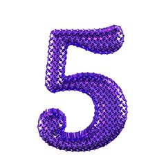Purple ribbed symbol. number 5