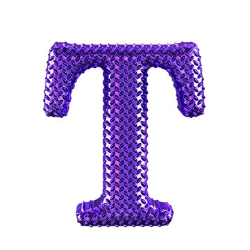 Purple ribbed symbol. letter t