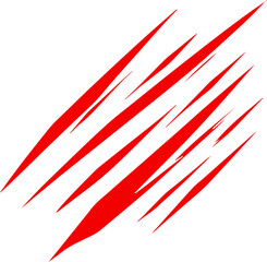 Dynamic Red Scratch Marks on White Background