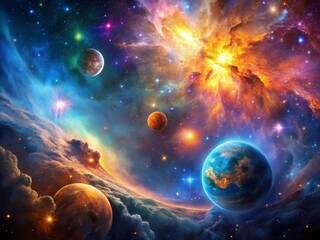 Stunning Outer Space Wallpaper Featuring Vibrant Nebulas, Stars, and Mystical Celestial Bodies