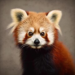 A close-up portrait of a red panda with expressive eyes.