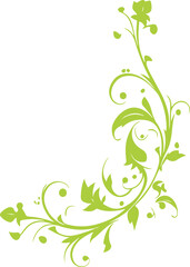 Elegant Green Floral Vector Corner Design