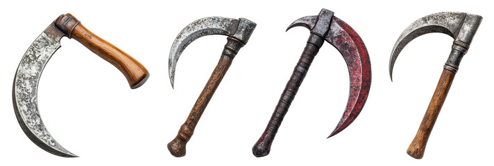vintage curved blades collection rustic design for games transparent background
