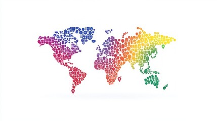 Obraz premium World map with markers for business or travel infographics design, flat vector illustration of a grey world on a white background.