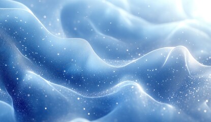 Obraz premium Abstract Blue Waves and Sparkling Lights