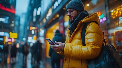 Obraz premium Hands using an online banking app to confirm a payment for an e-commerce purchase
