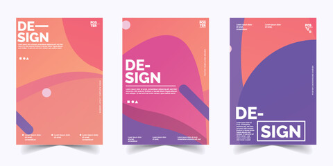 flat colorfull poster background templates abstract style