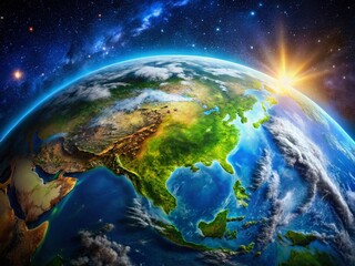 Stunning View of Earth from Space Capturing the Beauty of Our Planet in the Vast Universe Above