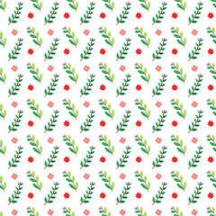 Pattern of decorative winter flowers