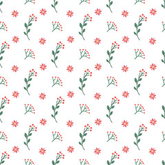 Pattern of decorative winter flowers