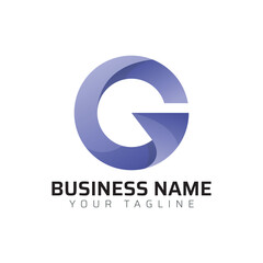 G abstract modern minimalist premium typography 3d colorful letter logo design template