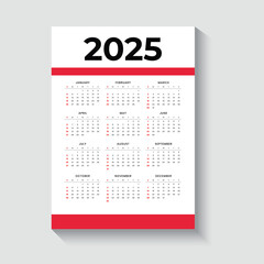 2025  new year A4 size calendar design 