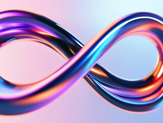 A vibrant, stylized infinity symbol in purple and blue tones, representing concepts of continuity and limitless possibilities.