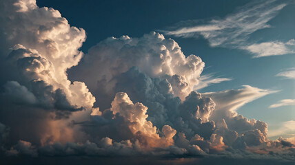 sunset over the clouds